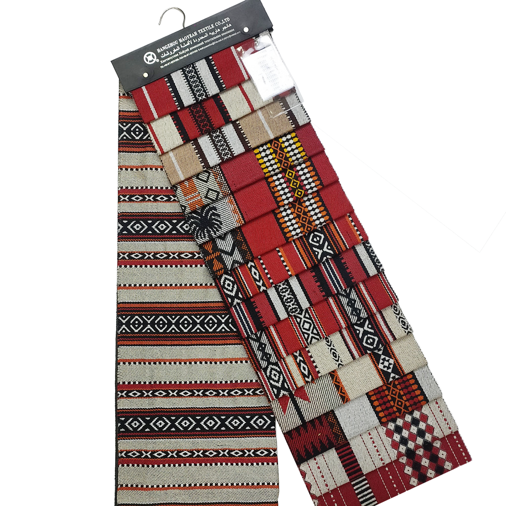 Estilo árabe personalizado Red and Black Jacquard Sadu Sofá Tapicería tela