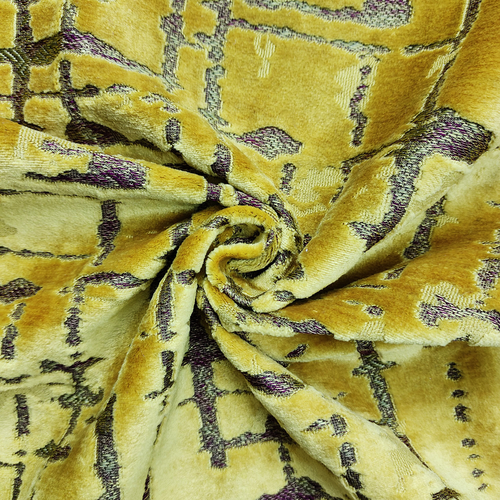 Hilado de poliéster de peso pesado Tinte de la pila Jacquard Cut Fabric
