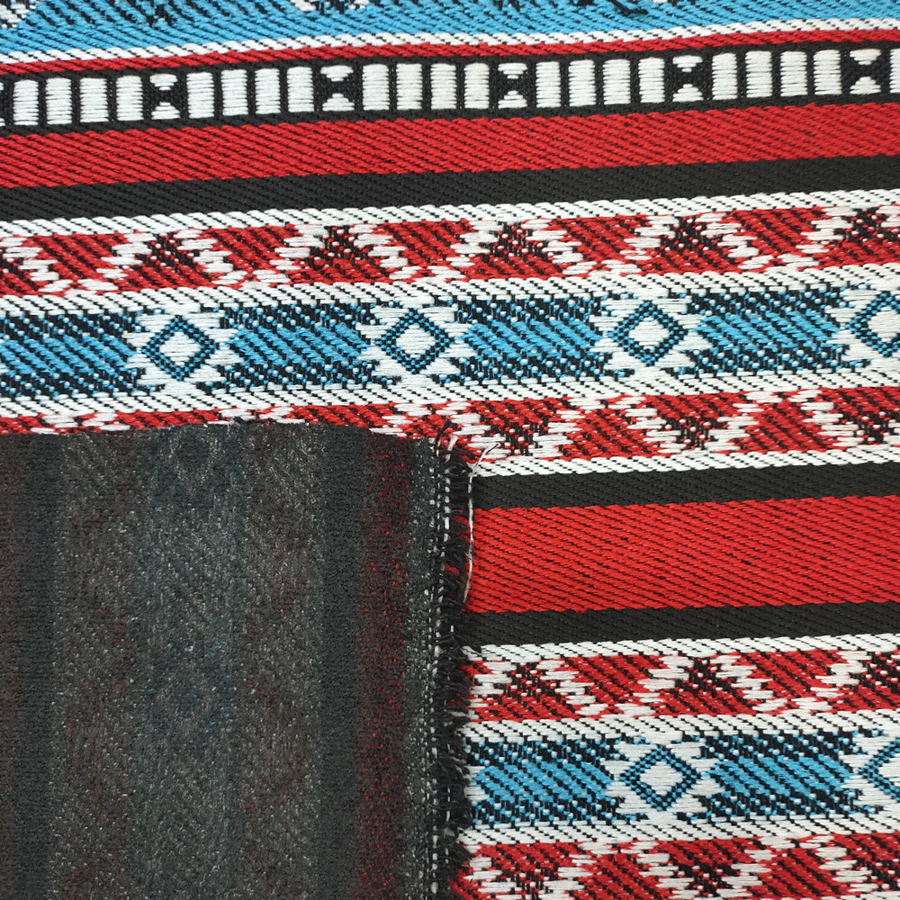 Estilo árabe Sadu poliéster hilo de algodón teñido de tela Jacquard para sofá y bolso