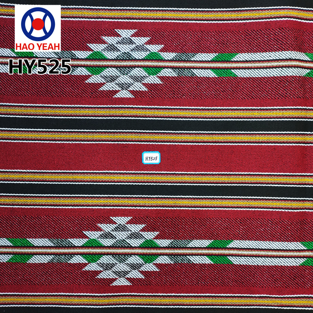 Estilo árabe Sadu poliéster hilo de algodón teñido de tela Jacquard para sofá y bolso
