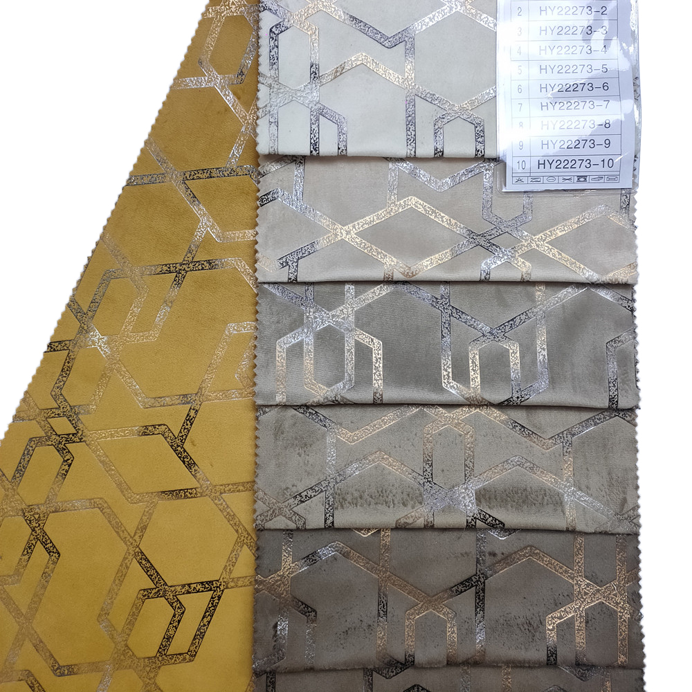 Patrón geométrico creativo Gold de lámina de oro Holanda Velvet Sofá Muebles Fabricación