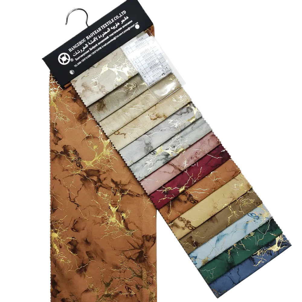 Nuevo diseño moderno de poliéster foil estampado de holandas de terciopelo tela de terciopelo